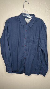 Native Code Collared Button Down Blue Cotton Shirt Large 109